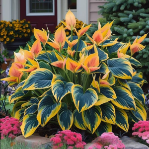 Хоста Флейм Данс купить по цене от 650р. в интернет-магазине «Посадика» с доставкой почтой в в Саяногорске и по всей России – [изображение №1].